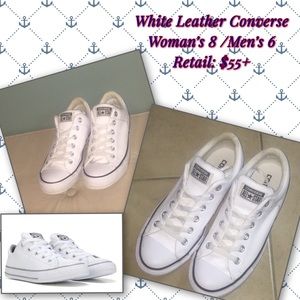 White leather chuck converse EUC men 6/woman’s 8
